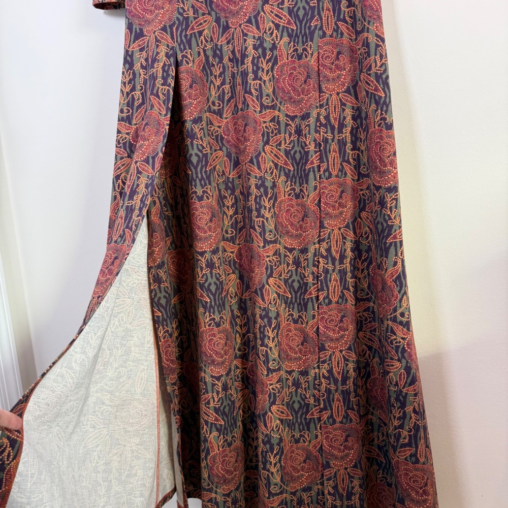 Soft Surroundings Alcott Floral‎ Rose Print Maxi Dress Medium BOHO 3/4 Sleeves - Picture 4 of 8